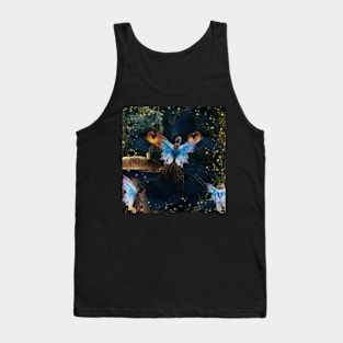 Black cat, fairy fairies, magic, sparkles Tank Top